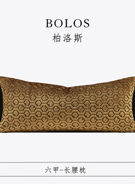 柏洛斯Luxurious〖六甲〗轻奢老钱风鎏金咖客厅腰枕高级床上靠枕