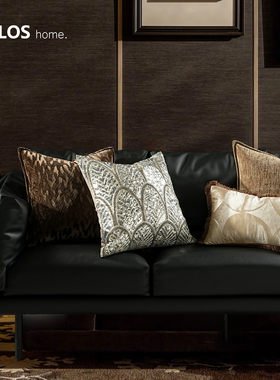 柏洛斯Gorgeous『余咖』轻奢意式高端手工钉珠靠枕样板间沙发抱枕