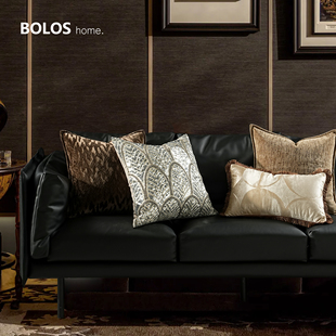 柏洛斯Gorgeous『余咖』轻奢意式高端手工钉珠靠枕样板间沙发抱枕