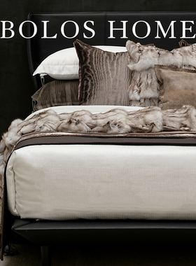 柏洛斯Modern opulence『沉香』轻奢现代风咖色腰靠垫高级感卧室