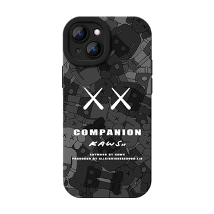 潮牌KAWS暴力熊适用iphone14手机壳13promax个性12pro苹果11硅胶xs/max男士XR软壳X/8plus新款7/se3/2防摔6s