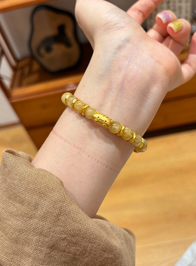 金发晶手串法棍猫咪盘缠新中式小众设计轻奢高级感黄色水晶手链女
