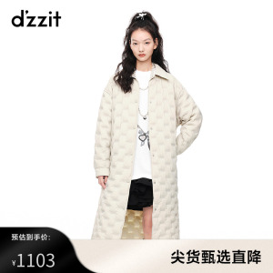 dzzit地素 奥莱冬季专柜翻领设计压胶工艺长款轻薄羽绒服女