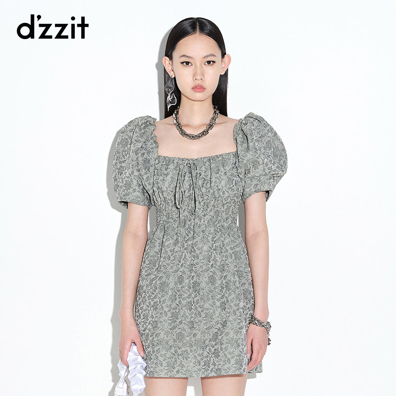 dzzit地素 奥莱夏款泡泡袖短款a字连衣裙女3D2O4211P怎么样,好用不?