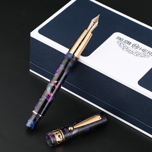 HERO/英雄钢笔赛璐珞H717时尚个性男女白领10K金笔尖 商务办公文具礼品日常书写练字生日礼物墨水笔