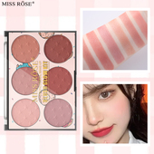 missrose 六色腮红盘显白自然持久哑光裸妆修容胭脂学生晒红