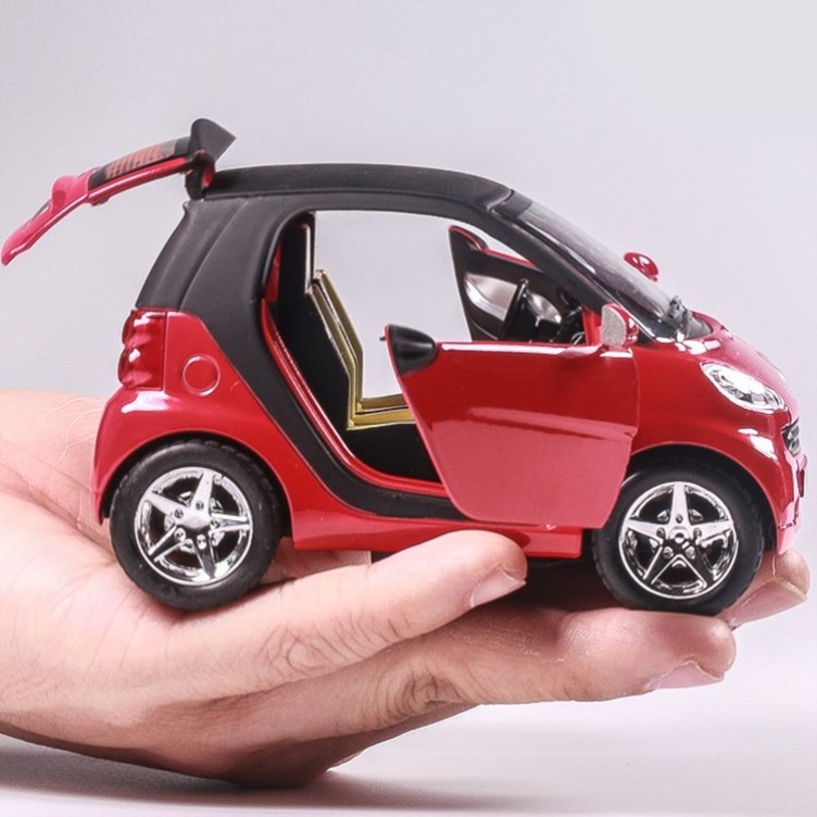 仿真奔驰小精灵smart合金玩具汽车模型声光回力车男孩儿童玩具车