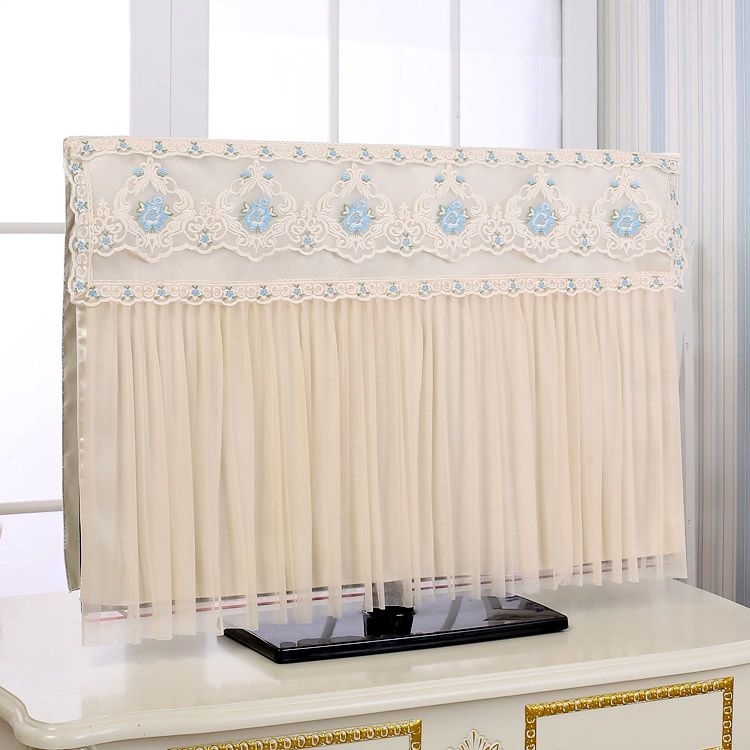 液晶电视机罩42挂式50寸布艺70寸58盖巾32蕾丝60电视罩防尘套55寸