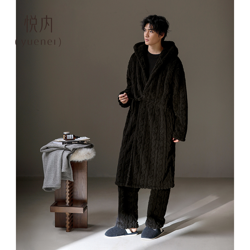 【商场同款】悦内男士珊瑚绒睡袍