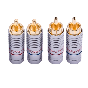 Move on牧风A2镀金发烧RCA头负离子电镀焊接莲花同轴AV音频线插头