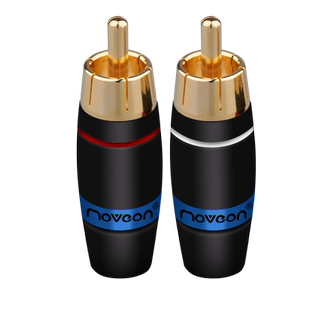 Move on牧风A5镀金发烧RCA头经典雾面黑焊接莲花同轴AV音频线插头