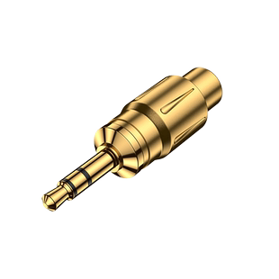 3.5CC纯铜镀金3.5mm同轴转RCA同轴莲花母座MOJO艾巴索凯音转接头