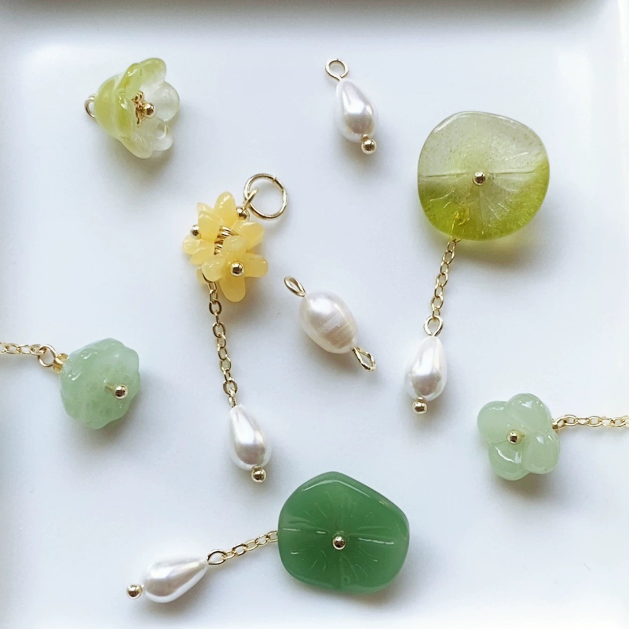 珍珠荷叶纽扣古风汉服旗袍扣子中式服装配饰小提溜diy饰品配件款