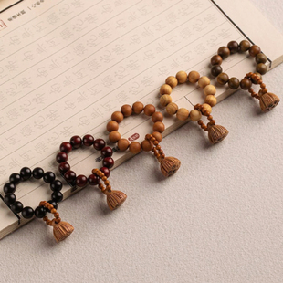 天然绿檀木小手捻莲蓬橄榄核指尖文玩绕指柔手串女佛珠盘玩把件