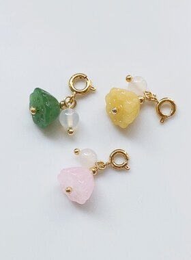 玉髓莲蓬吊坠弹簧扣活口随意挂取天然白玛瑙配珠百搭笔坠小提溜款