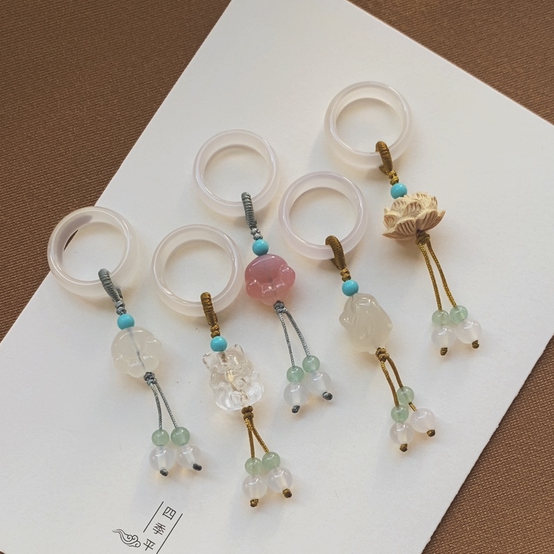 天然玛瑙跑环手持DIY吊坠手捻手串配件文玩吊饰 手工配饰流苏提溜