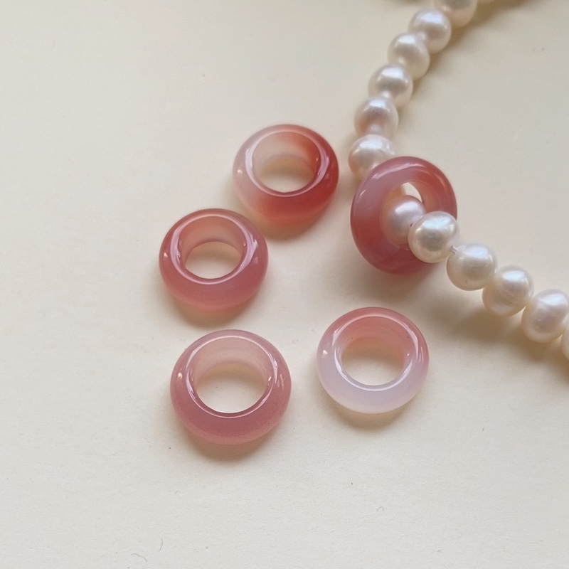 天然南红盐源玛瑙圆形跑环 手链项链文玩佛珠金刚星月菩提DIY配件