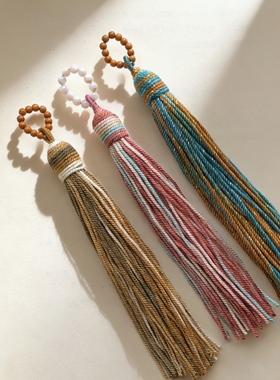藏式流苏棉线穗子挂件古风手工饰品佛珠配饰棉绳diy文玩配件吊坠