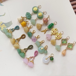 沙金挂件吊坠平安扣琉璃莲蓬diy手链配件小提溜手串配饰压襟材料