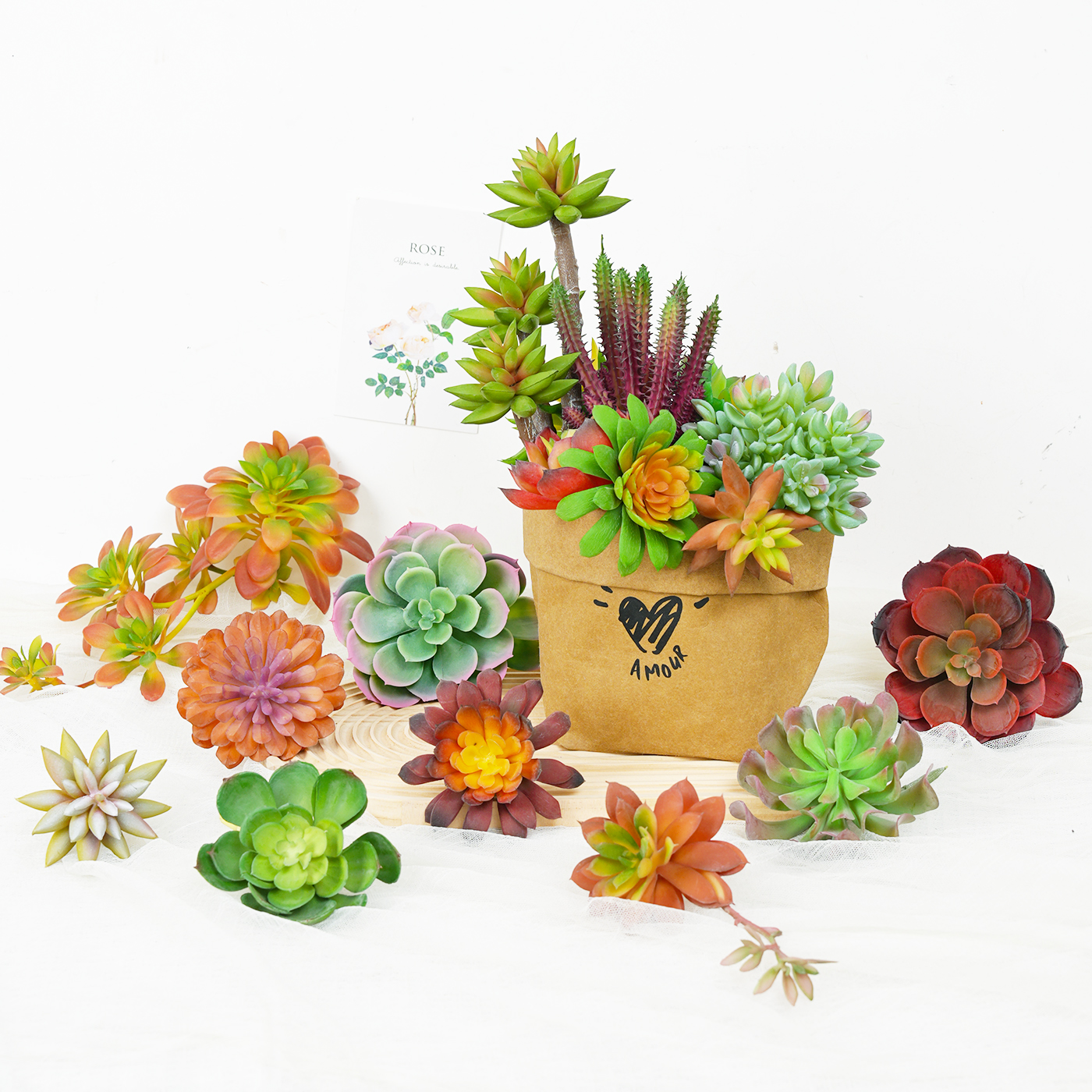 仿真多肉假花绿植组合摆设家居办公室植物墙造景装饰仿真花艺摆件