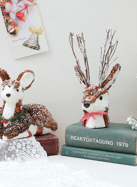 圣诞摆件桌面摆设教室课桌装饰幼儿园窗台自然角环保木质创意饰品