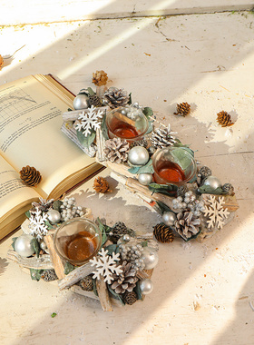 快速发货烛台蜡烛装饰摆件饰w品微景观场景布置圣诞节奶茶店铺厨