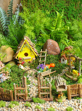 速发微园观花园庭院饰装植物角创意森系田园风摆设幼儿景环境布置