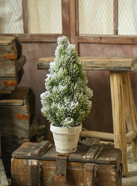 新品圣诞节雪景摆设餐桌装饰摆件饰品场景布O置日奶茶店铺厨窗陈