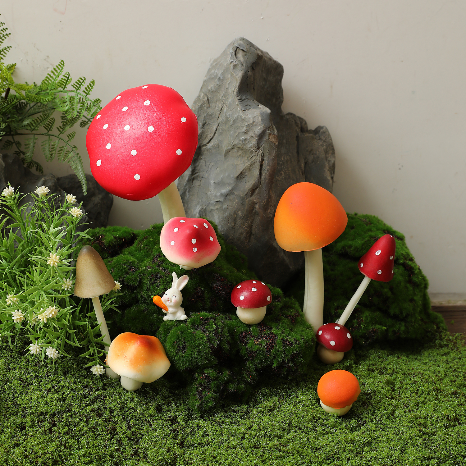 灵彩仿真蘑菇造景幼儿园