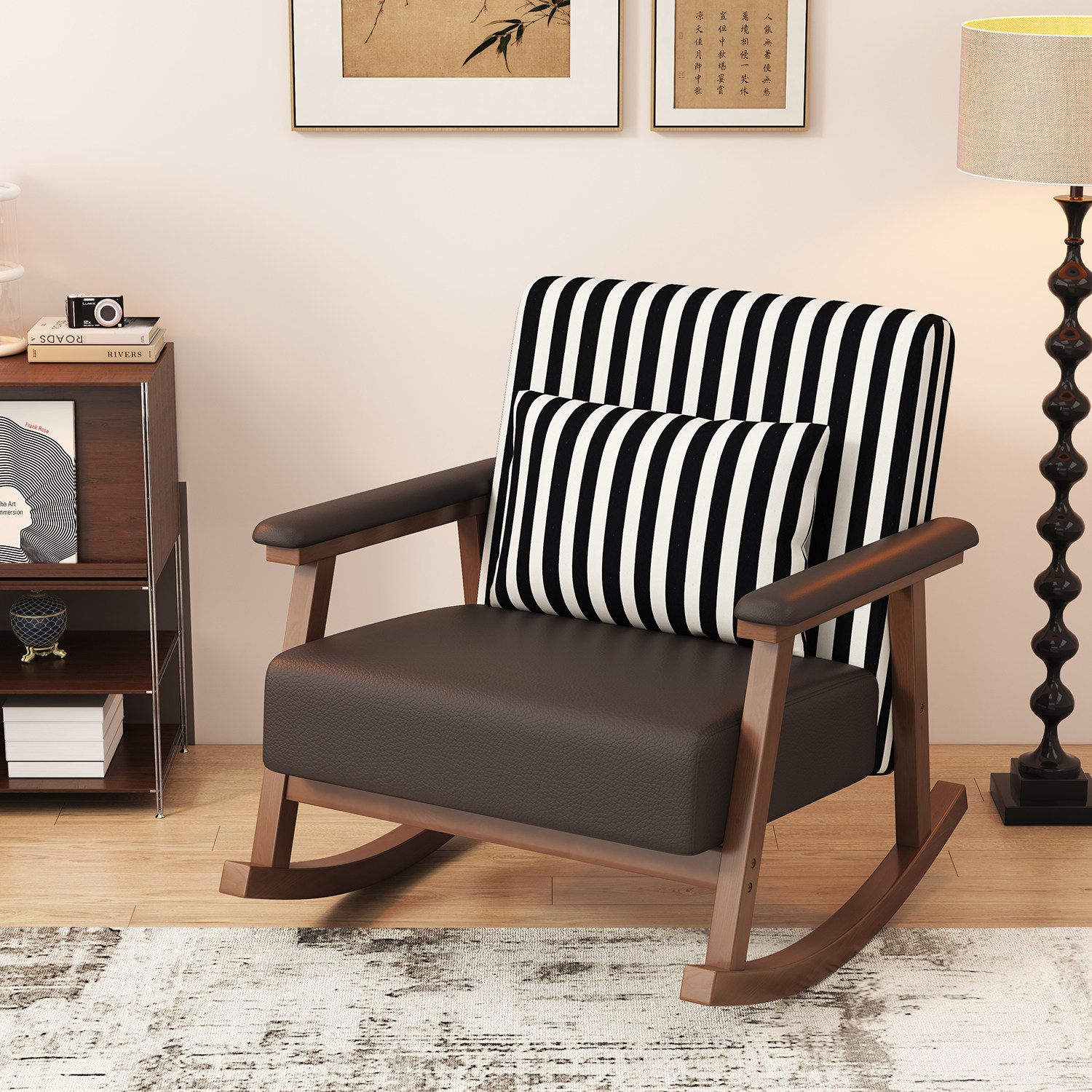 中古风单人摇摇椅躺椅成人名宿复古摇椅客厅家用阳台休闲懒人沙发