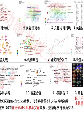 citespace代画图作图数据分析Citespace文献可视化做图时区图聚类