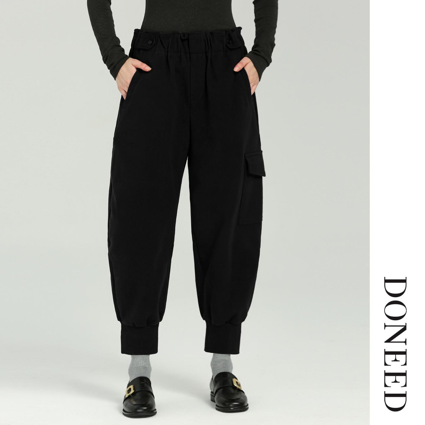 冬季高腰工装束脚长裤显瘦