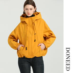 DONEED2025秋款 休闲户外派克服酷帅机能连帽夹克外套女 时尚
