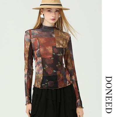 初秋小众设计感定染毛针织衫