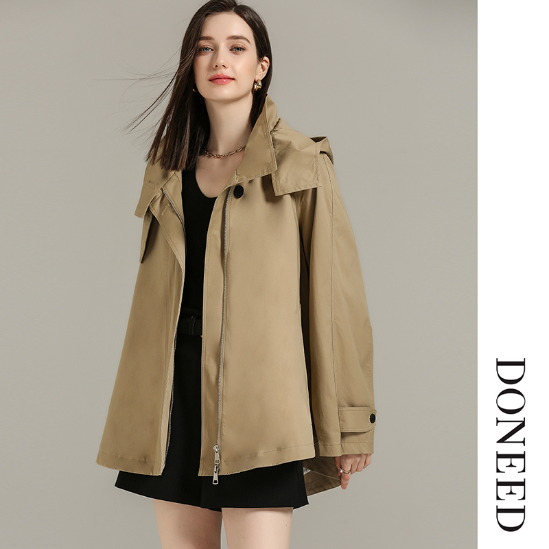 秋款休闲时尚斗篷式风衣
