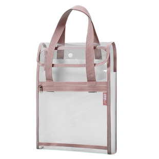 A4透明试卷收纳风琴包竖式手提文件夹13层大容量风琴袋学生科目分类袋多格插页文件袋资料收纳整理收纳包