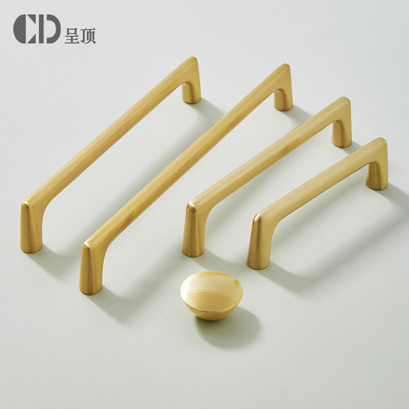 96mm黄铜抽屉柜门现代简约铜拉手