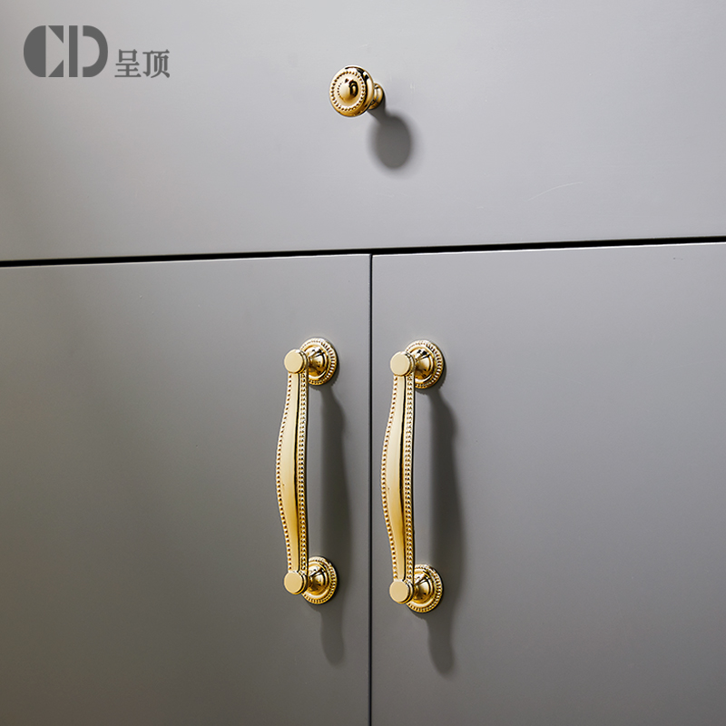金色黄铜法式柜门抽屉门把手