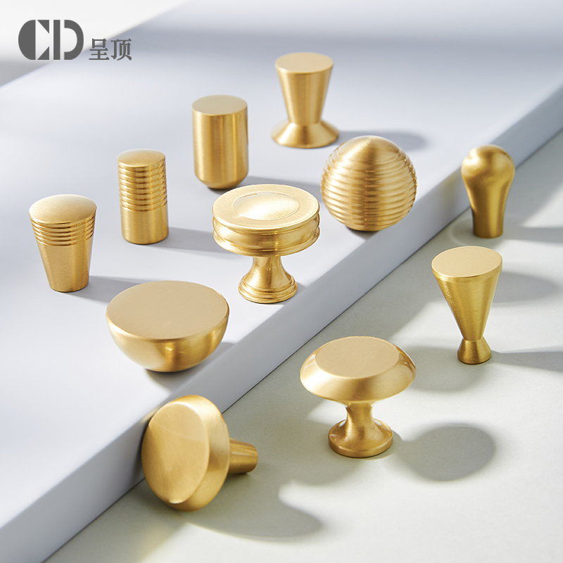 单孔黄铜抽屉极简厨房橱柜拉手