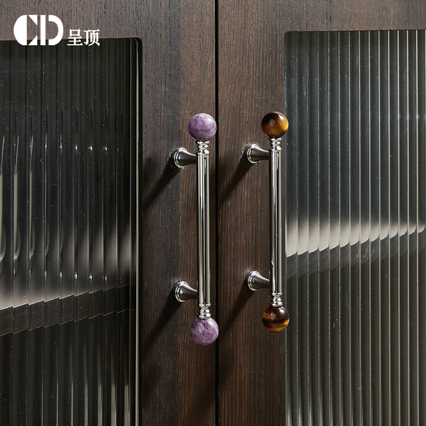 法式衣柜门银色拉手水晶大理石抽屉厨房黄铜圆球橱柜现代简约把手