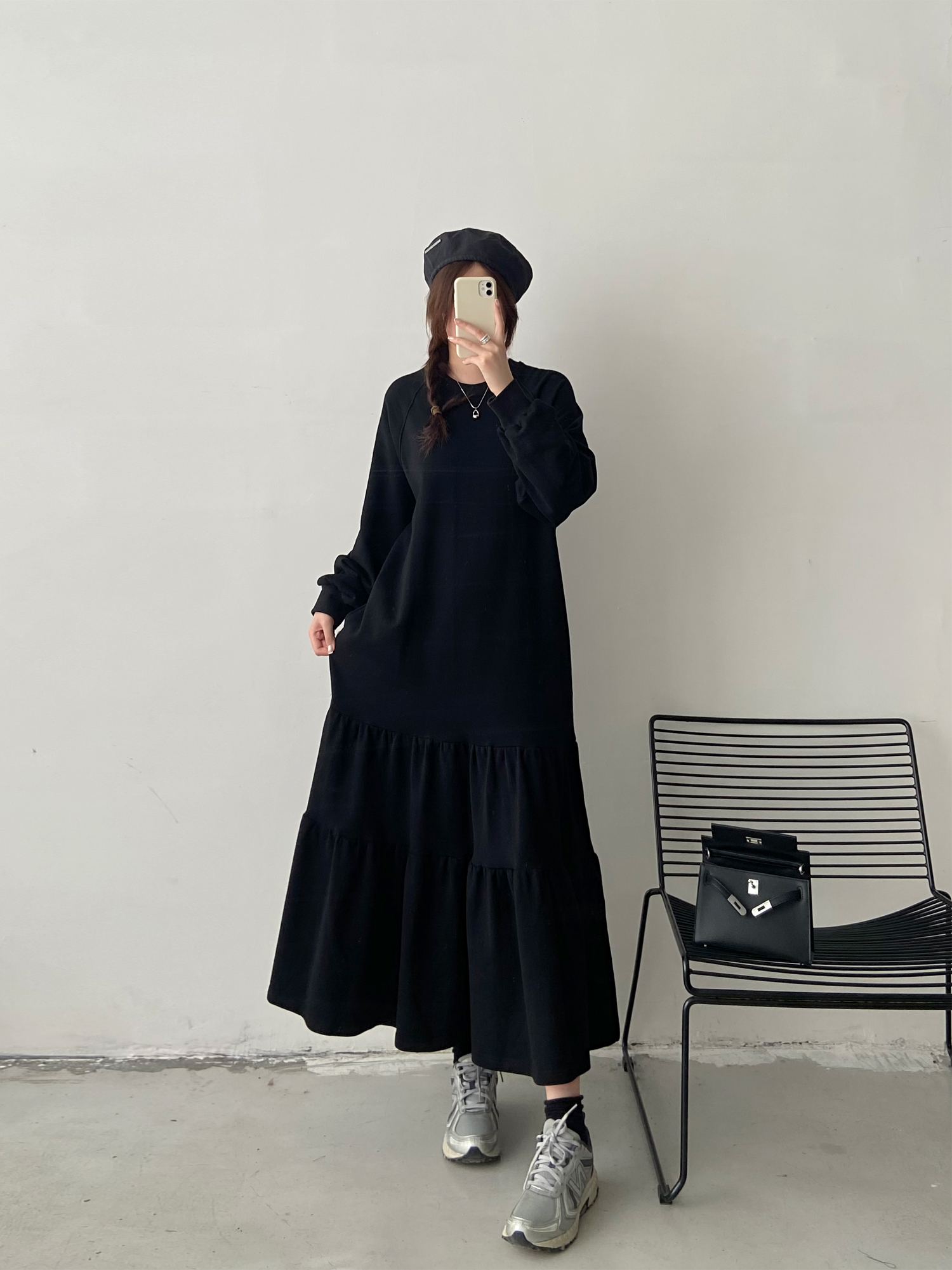 韩版气质简约卫衣裙女早秋冬新款胖mm大码宽松显瘦洋气鱼尾连衣裙