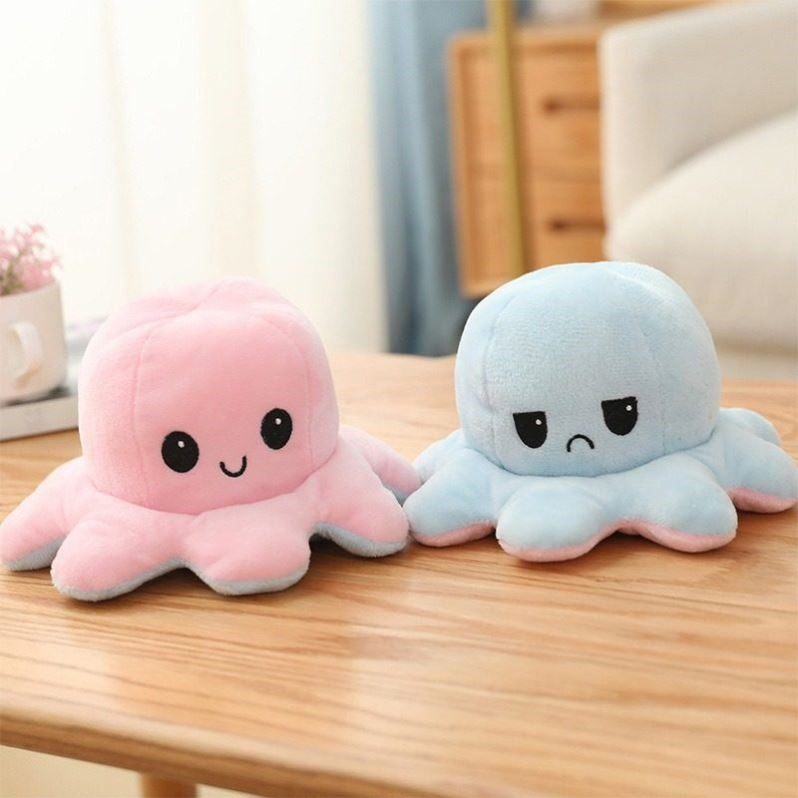 变脸章鱼公仔双面翻转表情毛绒玩具女生睡觉抱枕布娃娃女生日礼物,玩具/童车/益智/积木/模型,毛绒/玩偶/公仔/布艺类玩具,淘宝优惠券,粉丝福利购,淘宝优惠卷