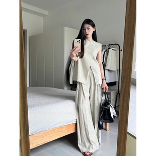 上衣时尚套装女夏装搭配一整套高级感气质穿搭休闲阔腿裤子两件套