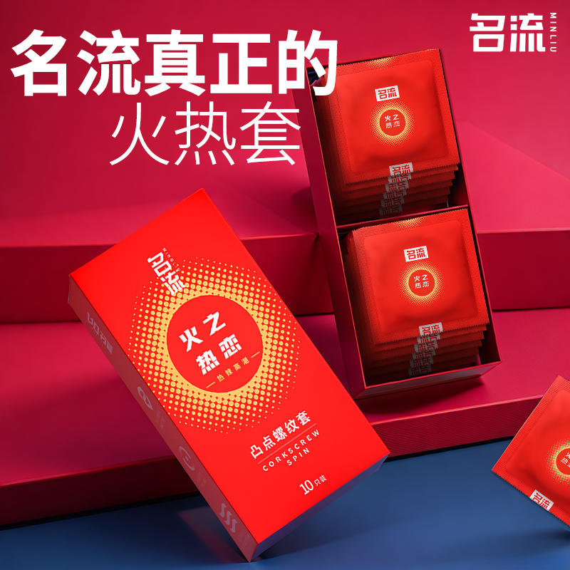 名流热感保湿超薄情趣刺激环纹避孕套水润润滑玻尿酸紧绷安全套套-封面