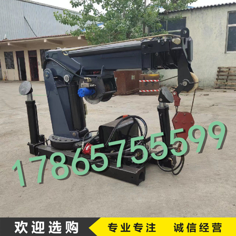 锐恒直销车载吊机 自动液压旋转伸缩吊臂 可无死角旋转折臂吊定做