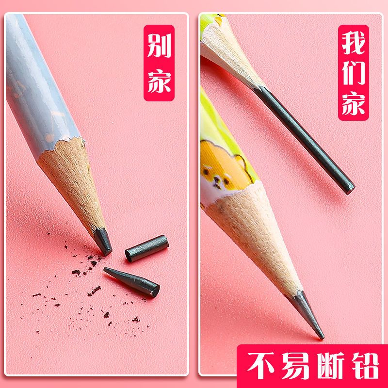 儿童HB铅笔无铅卡通可爱超萌创意带橡皮擦学习文具套装好奖品新款