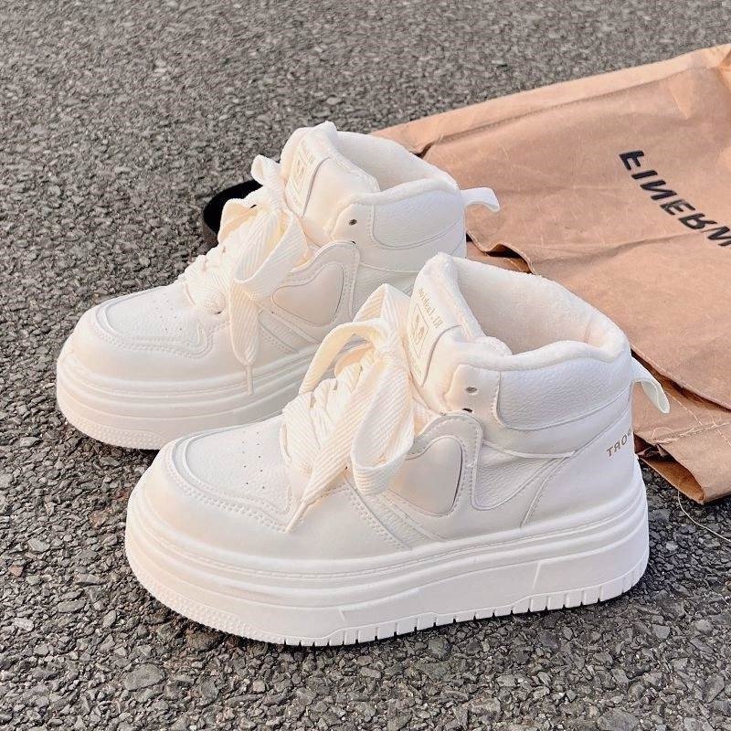 松糕厚底增高小白鞋女高帮运动鞋