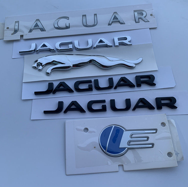 捷豹jaguar字标后尾标xe xf xjl改装字母标豹子车标标志贴黑色