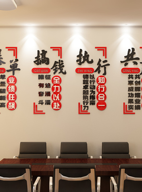 企业文化激励标语亚克力墙贴