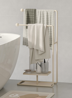 顾得2025新款高端卫生间毛巾置物架免打孔浴巾架极简厕所浴室架子